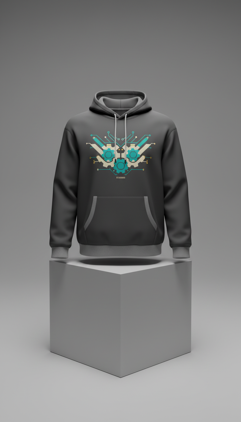 Graphic Hoodie With Code Print