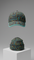 Tech-Themed Cap With Embroidered Syntax